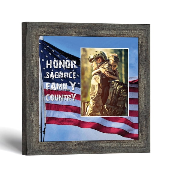Veteran Picture Frame, Honor Sacrifice Family Country Flag Keepsake
