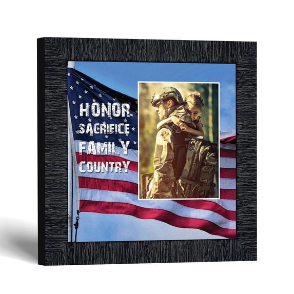 Veteran Picture Frame, Honor Sacrifice Family Country Flag Keepsake