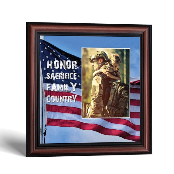 Veteran Picture Frame, Honor Sacrifice Family Country Flag Keepsake
