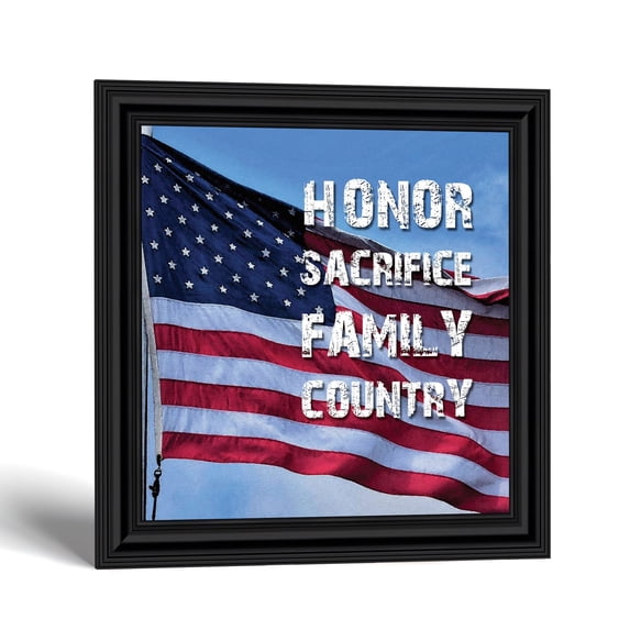 Patriotic Picture Frame, Honor Sacrifice Family Country Flag Decor