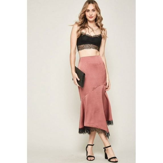 A Solid Woven Midi Skirt