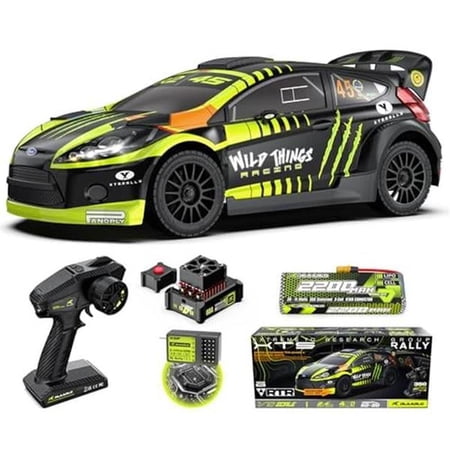 A-Sonic XS-73188 0.1 Brushless Carbon Fiber RC Drifting Cars for Adults with Gyro - Max 50 mph Fast RC Rally Car - 2.4Ghz All Terrain Remote Control Car 4x4 Hobby RTR RC Truck with 3S Battery