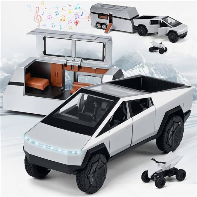 Sittiable Toy Rv A-Sonic XS70967 1-24 Scale Cyber Truck Toy with RV & Motorcycle - 3-in ...