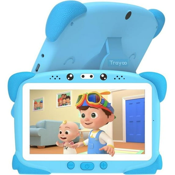 A-Sonic XS70356 7 in. Toddler Tablet for Kids - 32GB Tablet for Kids Toddler with Shockproof Case - Bluetooth - Wi-Fi - Google - Netflix - YouTube - Parental Control - Kids App Pre-Installed, Blue
