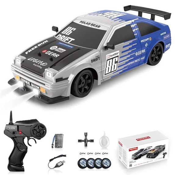 A-Sonic XS70554 Drifting Car Remote Control Car, 1-16 Scale 2.4GHz 4WD Remote Control Drifting Car Drifting RC Car with LED Lights Rechargeable Battery & Drifting Tires Toy Cars for Adults Boys Kids