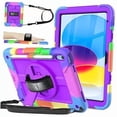 thumbnail image 1 of A-Sonic XS68228 Kids Friendly Case for iPad - A16 11th Gen 11 in. - 2025 - iPad 10th Gen 10.9 in. - 2022 - Fully-Body Rugged Heavy Duty Shockproof Protective Case with Kickstand - Purple, 1 of 1