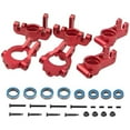 thumbnail image 1 of A-Sonic XS70567 Metal Front Steering Knuckles & Base C-Hubs Caster Blocks & Rear Stub Axle Carriers with Compatible 0.1 Losi Tenacity TT Pro 4WD SCT DB Pro Lasernut U4 RC Truck - Red, 1 of 1