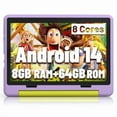 thumbnail image 1 of A-Sonic XS71574 Tablet - Upgraded Android 14 Tablet 10 in. for Kids with Protective Case - Octa-Core - 64GB - 1TB TF Card Expandable - Dual Camera - Parental Control - Pre-intalled Kids - Purple, 1 of 1