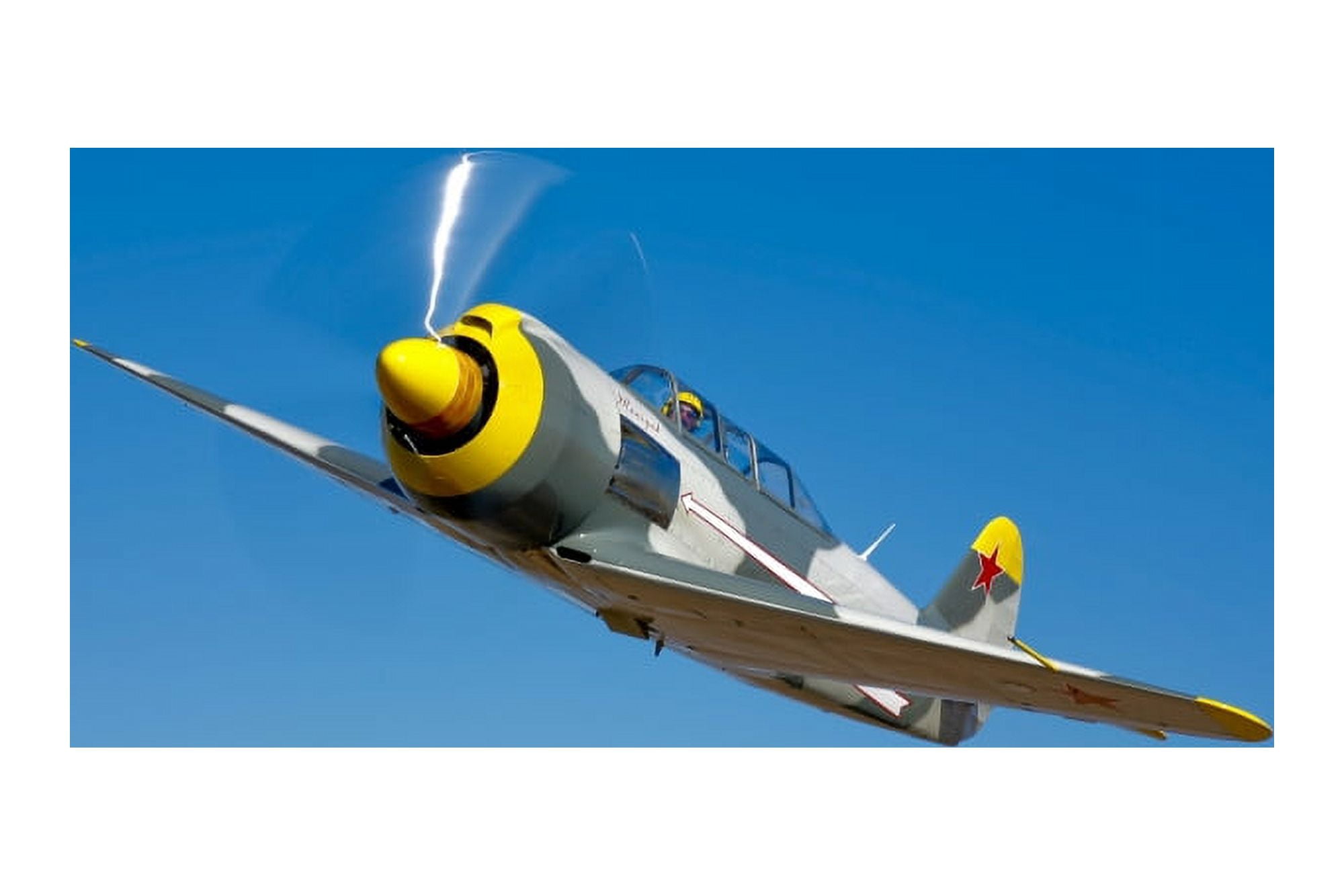 A Soviet Yakovlev Yak-11 aircraft in flight Canvas Art - Scott GermainStocktrek Images (18 x 12)