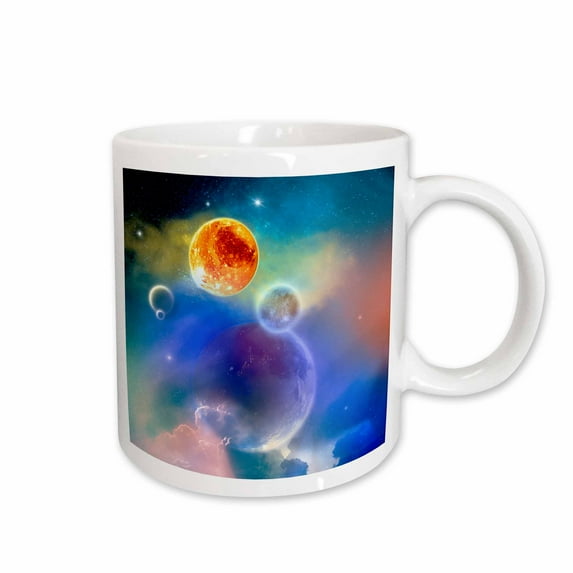 3drose, a Space Scenario with Stars, Sun and Planets - New Solar System, 11oz Mug