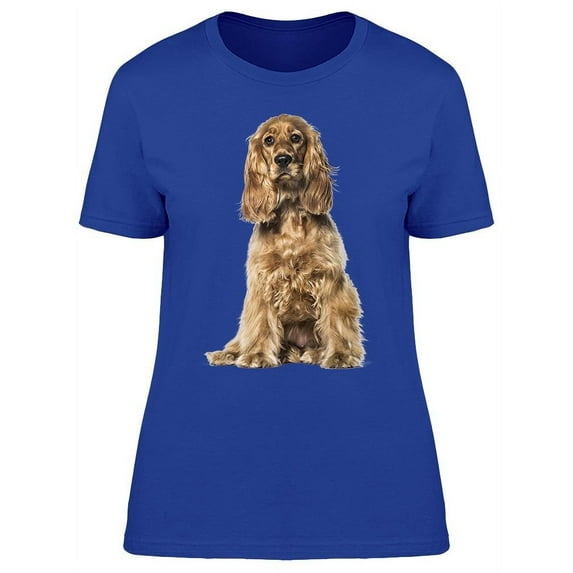 A Spaniel Dog Sitting T-Shirt Women -Image by Shutterstock, Female XX-Large