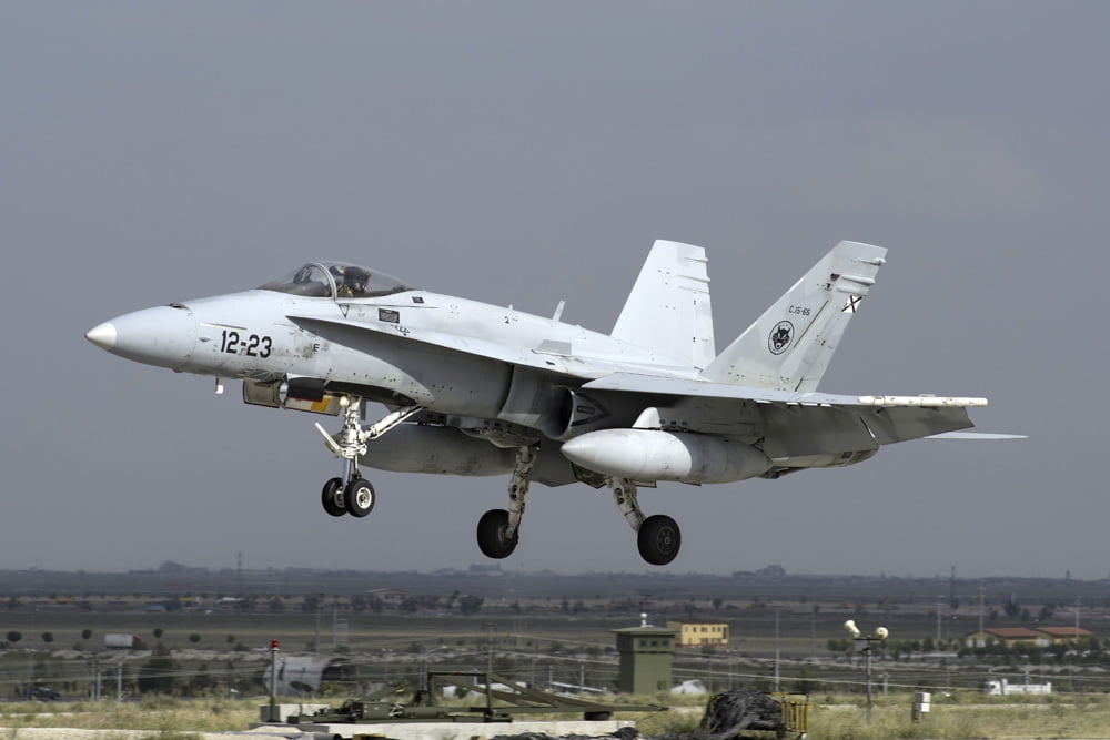 A Spanish Air Force EF-18M Hornet during Exercise Anatolian Eagle Canvas Art - Daniele FaccioliStocktrek Images (17 x 12)