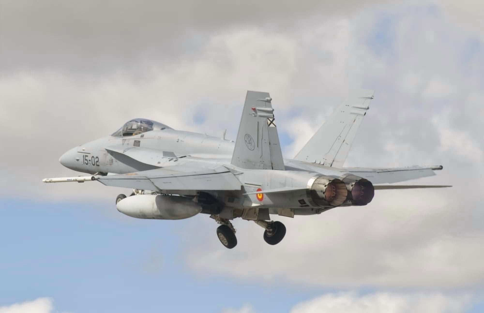 A Spanish Air Force FA-18C during TLP in Spain Canvas Art - Giovanni CollaStocktrek Images (18 x 12)