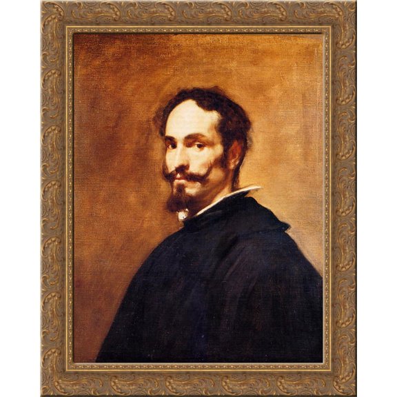 A Spanish Gentleman (Jos Nieto, Chamberlain To Queen Mariana of Austria, Wife of Philip IV) 24x20 Gold Ornate Wood Framed Canvas Art by Diego Velazquez