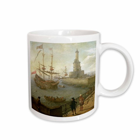 3drose, a Spanish Three-decker Anchored at Naples by Abraham Willaerts, 11oz Mug