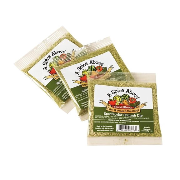 A Spice Above ASAMIX01366 A Spice Above Dip Mix, Spinach, Perfect for Easy Cooking, All-Natural, No MSG, 3Pk
