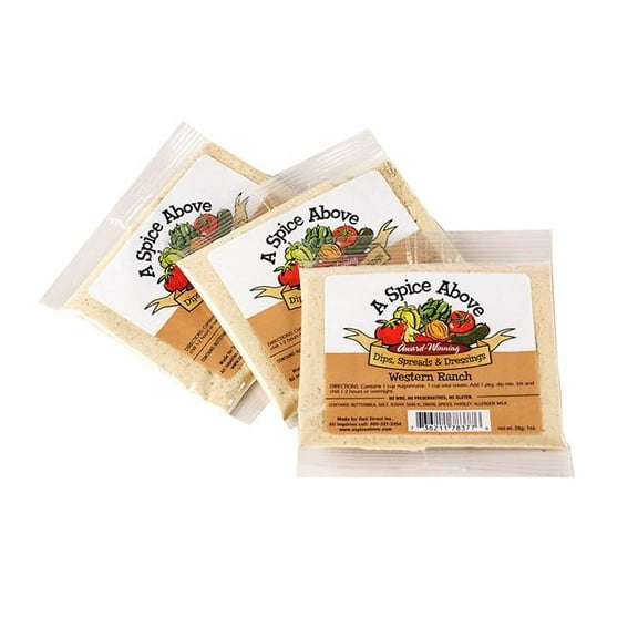 A Spice Above ASAMIX01267 A Spice Above, Dip Mix, Western Ranch, Gourmet Seasoning & Spice Blend Perfect, Easy Cooking & All-Natural, No MSG 3Pk