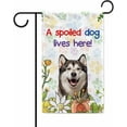thumbnail image 1 of A Spoiled Dog Lives Here Flowers Spring Summer Garden Flag Alaskan Malmute Paws Home Decor Banner for Outside Yard 12.5 X 18 Inch Double Side, 1 of 6