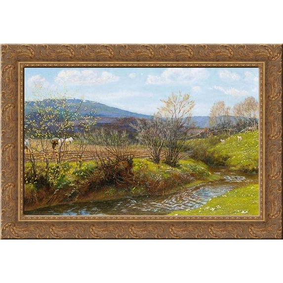 A Spring Afternoon 24x18 Gold Ornate Wood Framed Canvas Art by Hughes, Arthur
