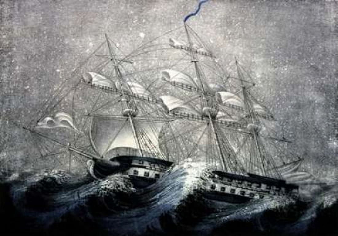 A Squall off Cape Horn Canvas Art - Unknown (20 x 28)
