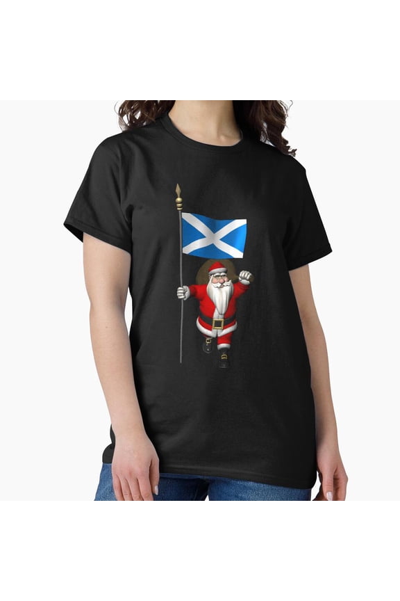 A St. Nick Claus With The Flag Of Scotland Funny Christmas Holiday Gift G12003 Unisex T-Shirt, Up to Size 5XL