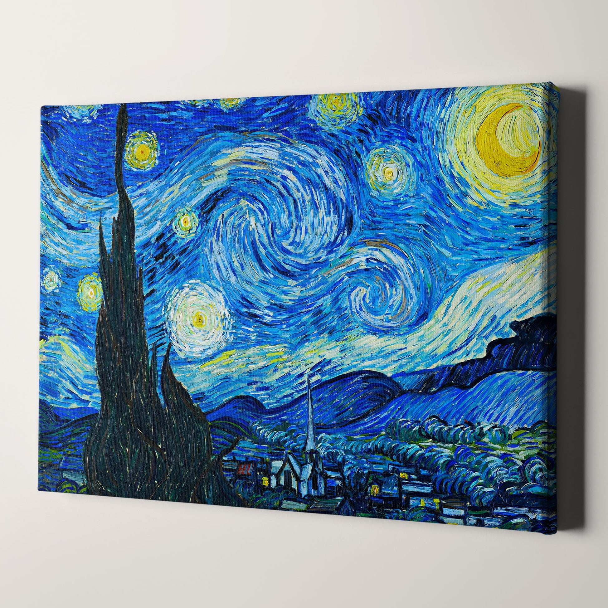 A Starry Night by Van Gogh Canvas Wall Art Print