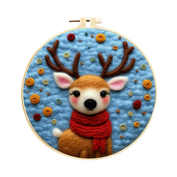 A Starter Wool Felts Material Pack With Embroidery Hoop For Crafting And Decor
