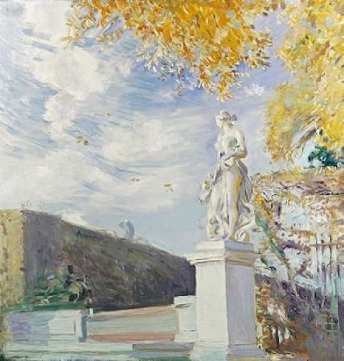 A Statue of Venus In The Garden of Versailles Canvas Art - Paul Cesar Helleu (24 x 24)