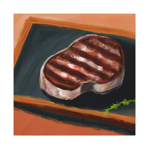A Steak Supper Scene - Canvas