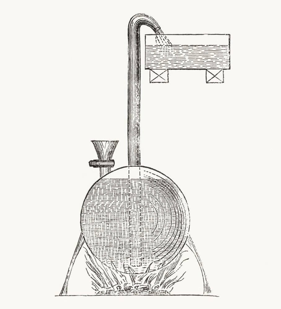 A Steam Apparatus Invented By Salomon De Caus C1614 From Nuestro Siglo Published 1883 Canvas Art - Ken Welsh Design Pics (13 x 15)