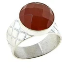 SKEENTUNER A Sterling Silver Tangerine Chalcedony Ring size 9