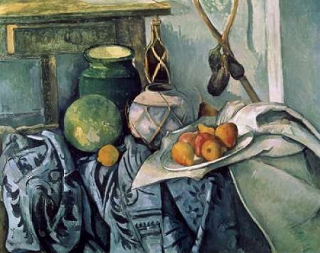A Still Life Aubergines Canvas Art - Paul Cezanne (24 x 30)