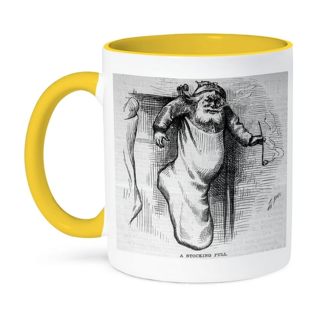3dRose, A Stocking Full of Santa Harpers Weekly Vintage Civil War, 15oz Two-Tone Yellow Mug
