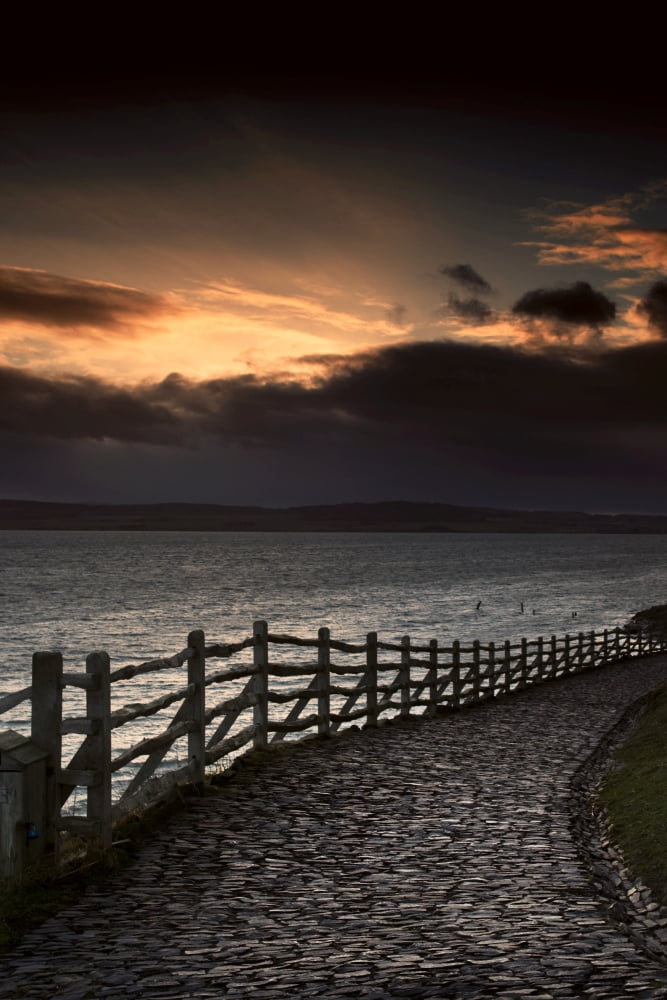 A Stone Path Along The Water Holy Island Berwick Northumberland England Canvas Art - John Short Design Pics (22 x 34)