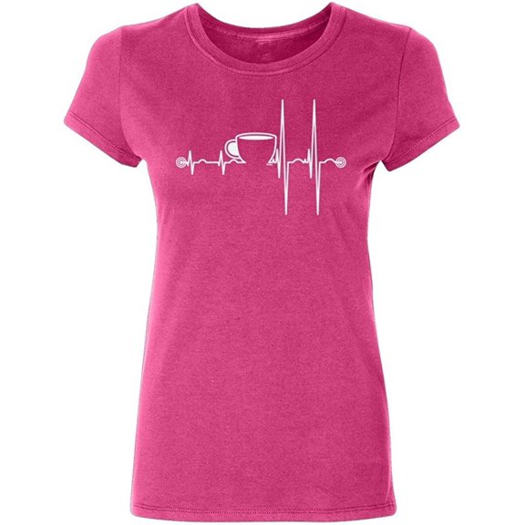 P&B Coffee Heartbeat Women's T-Shirt, 2XL, Cyber Pink