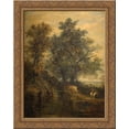 thumbnail image 1 of A Stream, Bridge, Trees and Two Figures in a Landscape 24x20 Gold Ornate Wood Framed Canvas Art by John Crome, 1 of 2