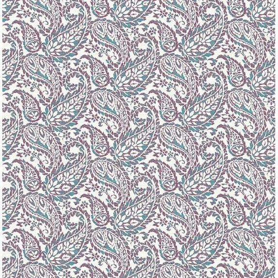 A-Street Prints Adrian Plum Paisley Wallpaper, 20.5-in by 33-ft, 56.4 sq. ft