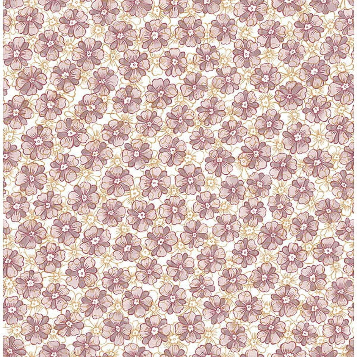 Lavender and Gold Floral Removable Wallpaper Roll
