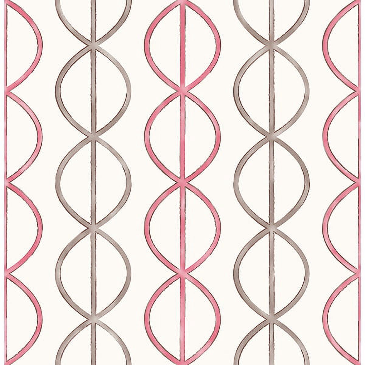 A-Street Prints Banning Stripe Pink Geometric Wallpaper, 20.5-in by 33-ft, 56.4 sq. ft