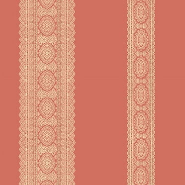 A-Street Prints Brynn Coral Paisley Stripe Wallpaper, 20.5-in by 33-ft, 56.4 sq. ft