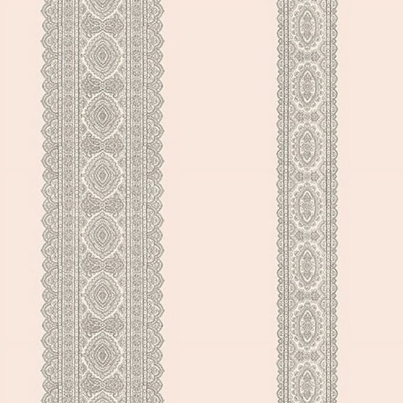 A-Street Prints Brynn Grey Paisley Stripe Wallpaper