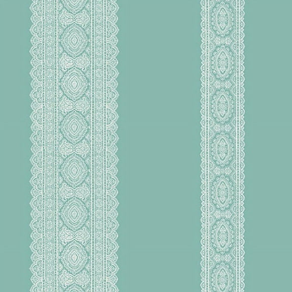 A-Street Prints Brynn Turquoise Paisley Stripe Wallpaper, 20.5-in by 33-ft, 56.4 sq. ft