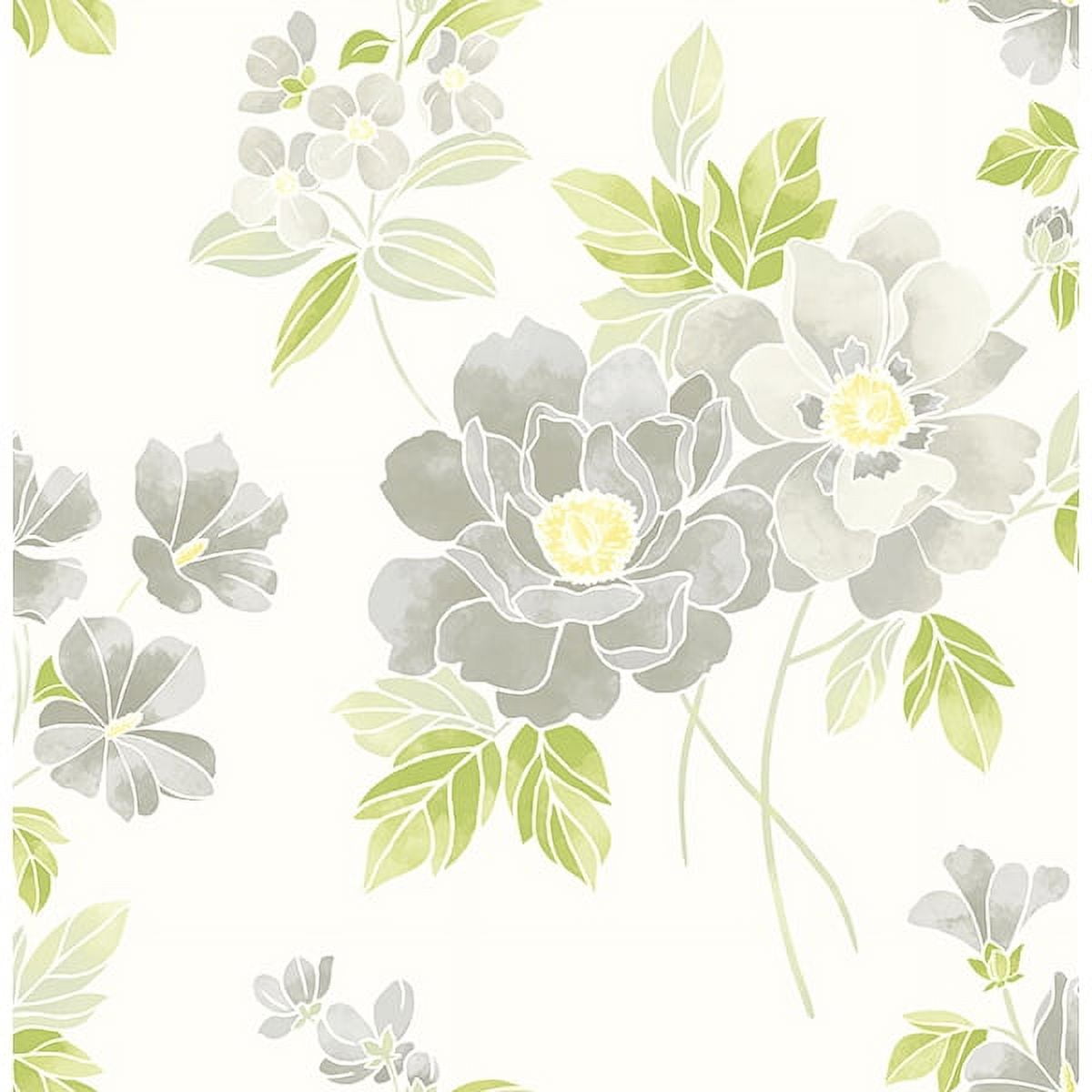 A-Street Prints Claressa Grey Floral Wallpaper, 20.5-in by 33-ft, 56.4 sq. ft