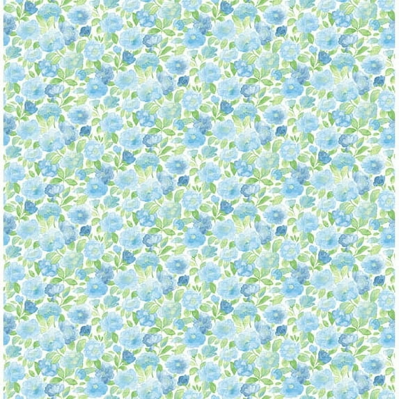 A-Street Prints Elsie Sky Blue Floral Wallpaper, 20.5-in by 33-ft, 56.4 sq. ft