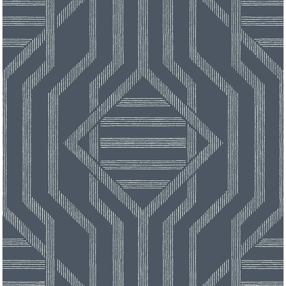 A-Street Prints Essex Navy Geometric Wallpaper