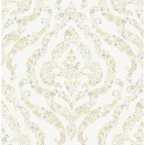 A-Street Prints Featherton Mustard Floral Damask Wallpaper