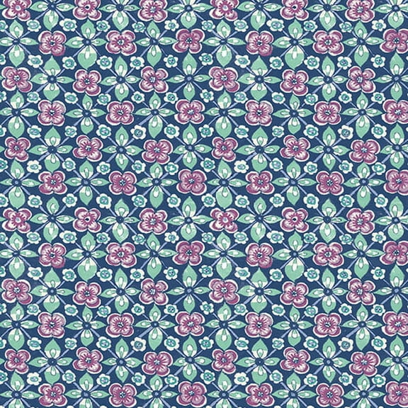 A-Street Prints Free Spirit Indigo Floral Wallpaper, 20.5-in by 33-ft, 56.4 sq. ft