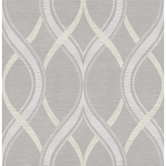 A-Street Prints Frequency Grey Ogee Wallpaper