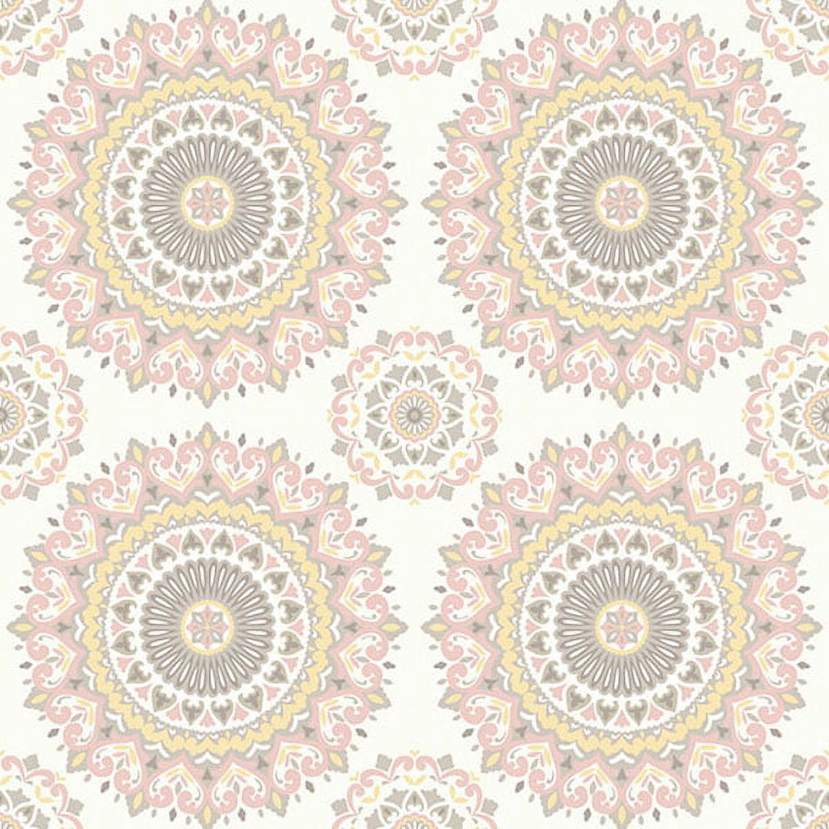 A-Street Prints Gemma Light Pink Boho Medallion Wallpaper
