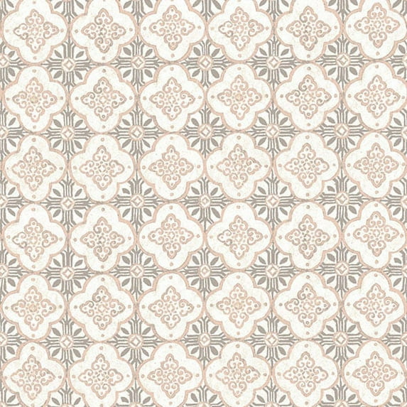 A-Street Prints Geo Pink Quatrefoil Wallpaper, 20.5-in by 33-ft, 56.4 sq. ft